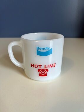 Bendix Vintage Hot Line White Promotional Coffee Mug